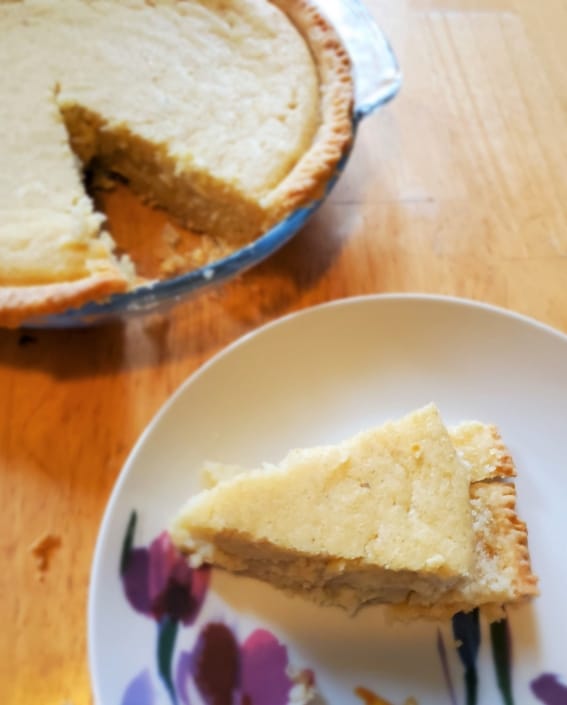 Serving a slice of the finished pie Serving a slice of the finished pie