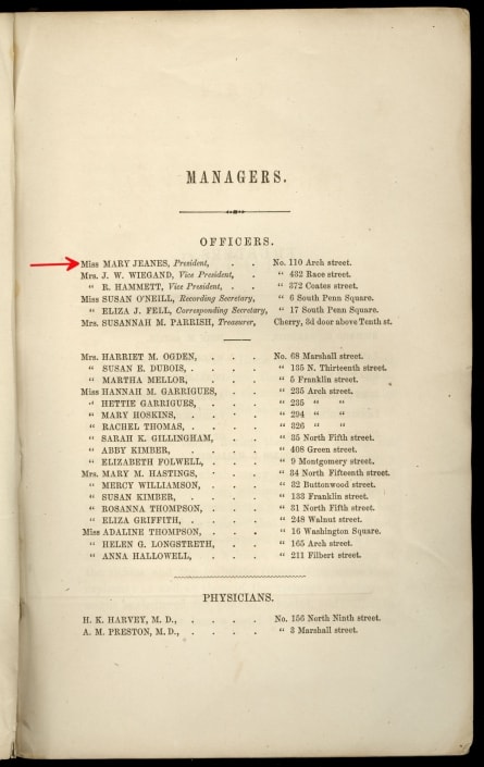 am1856phihom-52832-o-3-p1-ps From the First Annual Report of the Home for Destitute Children. Philadelphia : Crissy & Markley, 1856. Arrow added digitally.