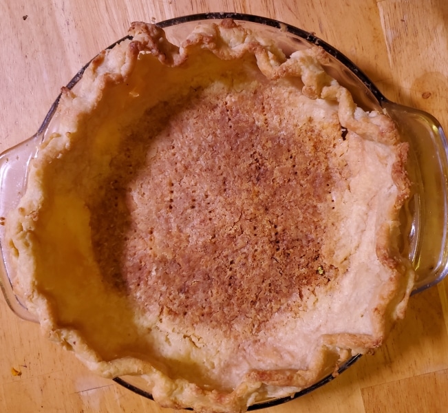 Blind baked pie crust