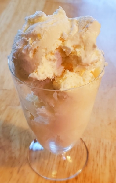 Lemon ice cream, served