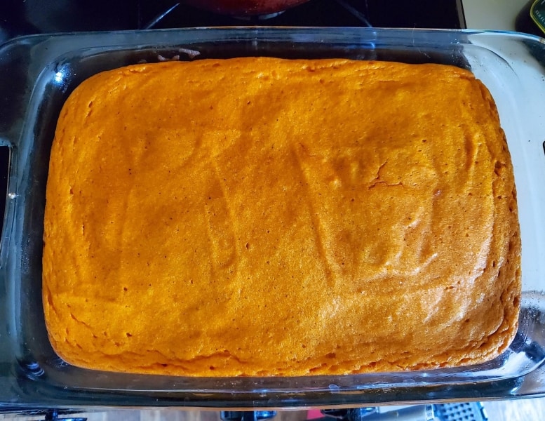 Fully baked carrot pudding