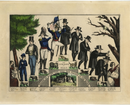 Life & Age of Man. Stages of Man's Life from the Cradle to the Grave (New York: N. Currier, ca. 1847). Hand-colored lithograph.