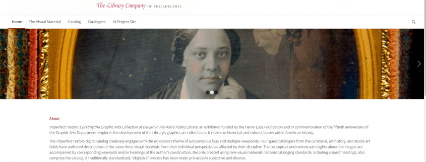 Imperfect History: Digital Catalog home page