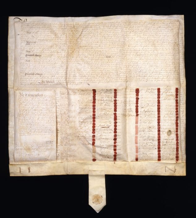 lcparchives-articlesofassociation-7-1-1731 Articles of Association. Manuscript on vellum, Philadelphia, July 1, 1731.