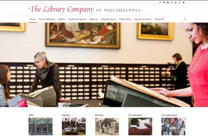 Screenshot of the LCP homepage.