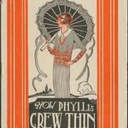 Cover showing 1920’s white woman holding a parasol above text: How Phyllis Grew Thin.