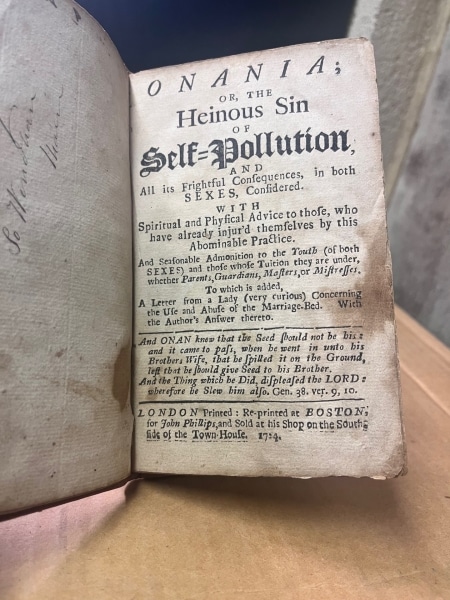 Onania; or, the Heinous Sin of Self-Pollution (Boston, 1724)