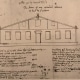 illustrtation of front facade of Stenton with various notes added