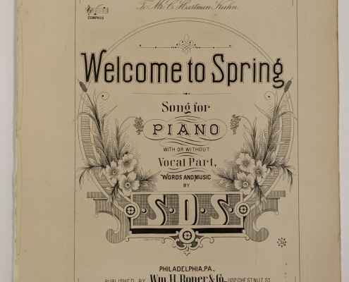 Photograph of cover of sheet music "Welcome to Spring"