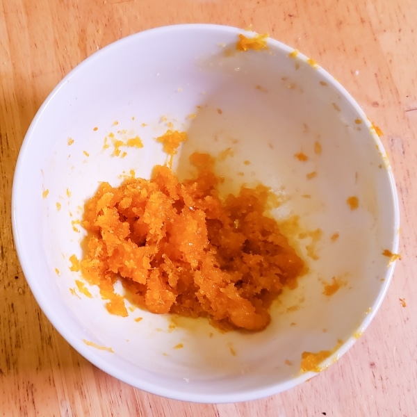 Orange zest mixed with sugar